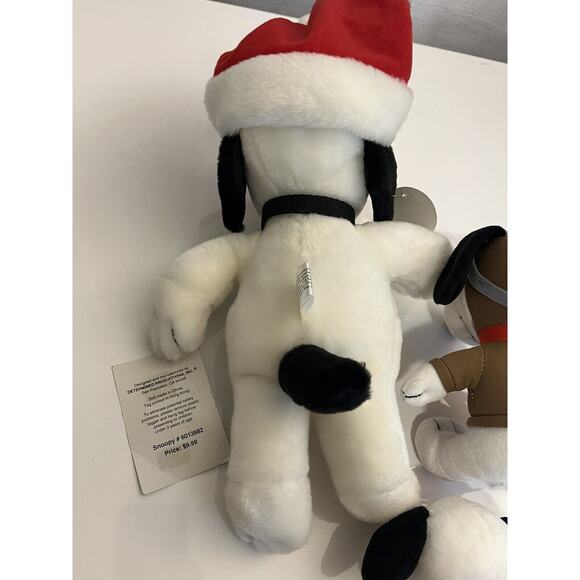 SNOOPY PLUSH TRIO *SOME TAGS* Santa Christmas Heart Glasses ITTY BITTY Metlife - Picture 6 of 7